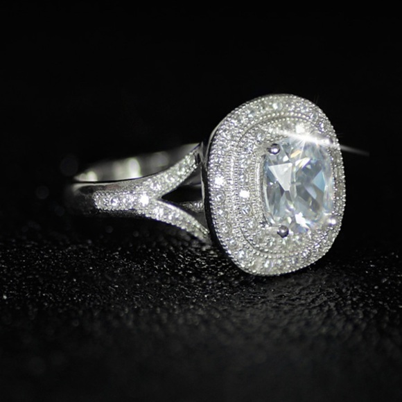 NEW Diamond 💍 Sterling Silver Engagement Ring - Picture 7 of 8